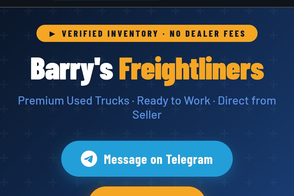 Barry's Freightliners homepage hero