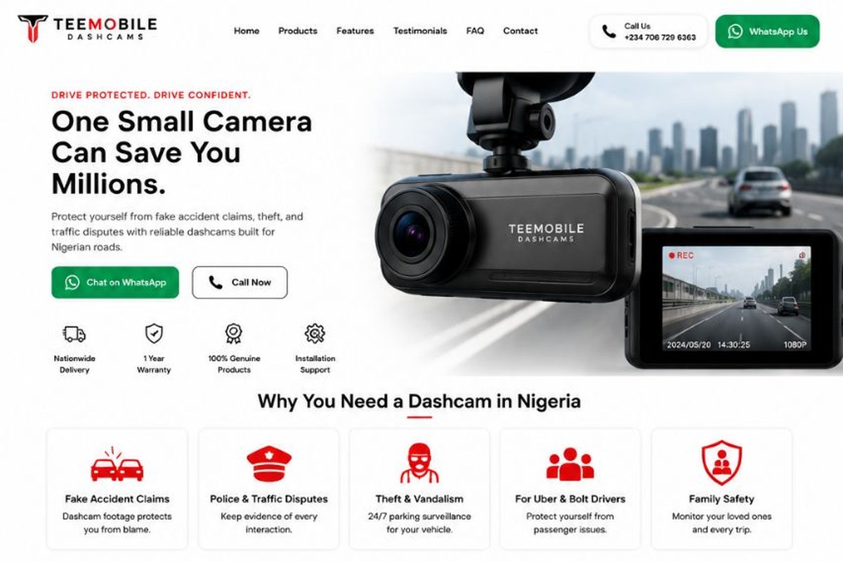 Teemobile Dashcams homepage